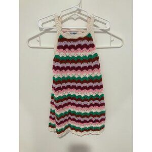 Old Navy Toddler Girls Striped Crochet Dress, Multicolor, Size 5T